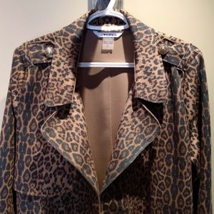 Animal Print Full Length Trench-coat